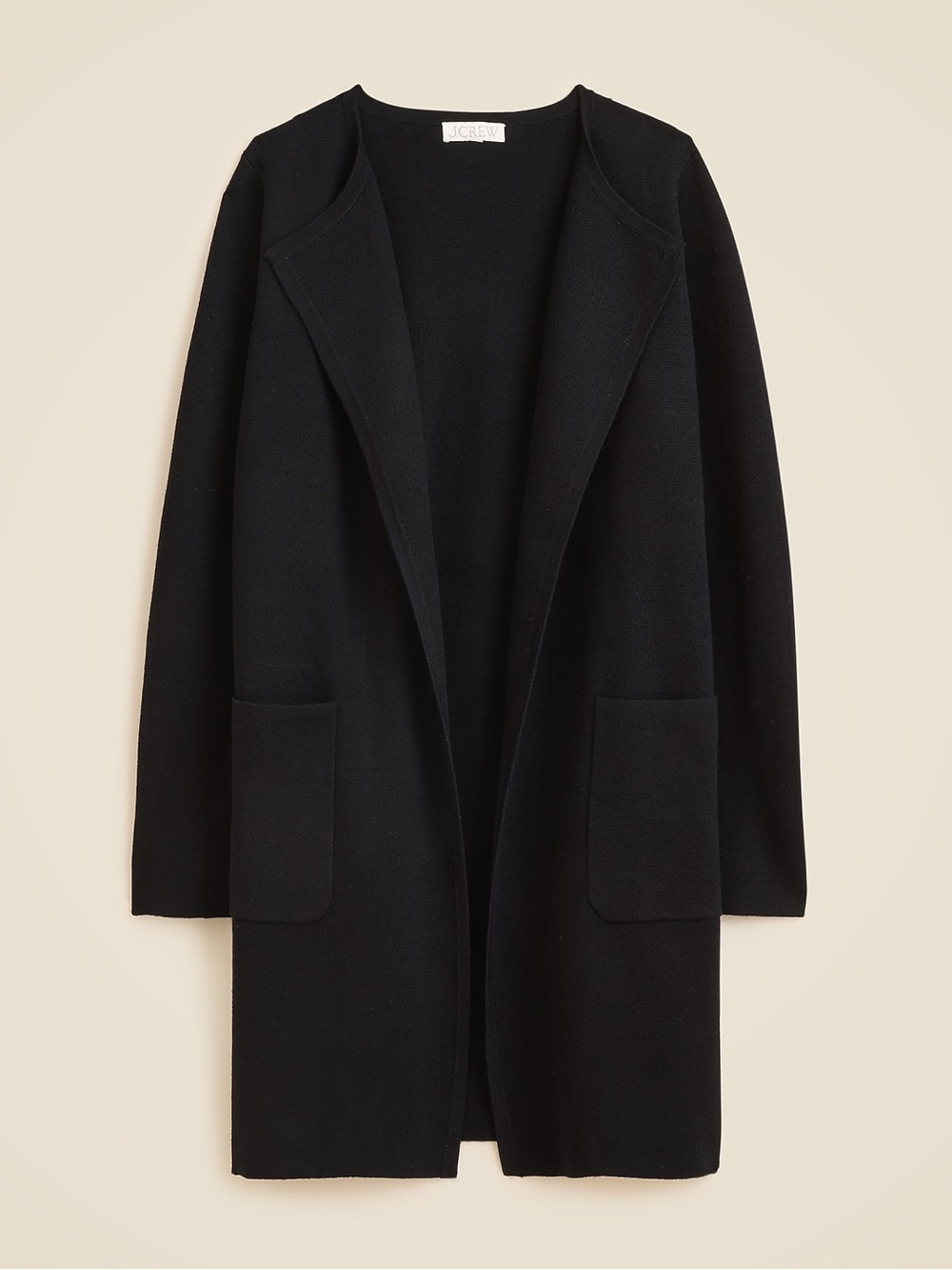 J. Crew Juliette collarless sweater-blazer Black S